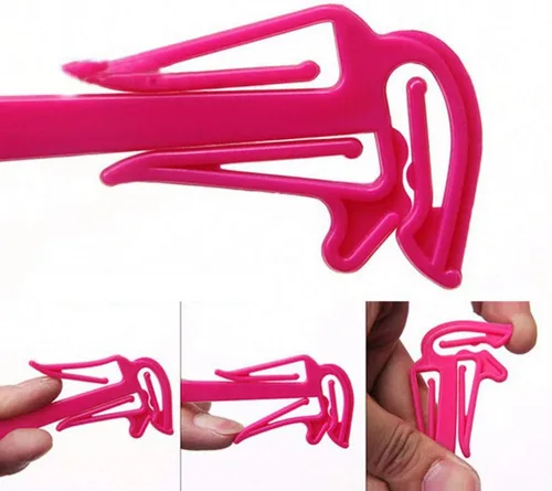 Vista 8 de WellieSTR Perchas de plástico elegantes, ideales para sujetadores, bragas, ropa interior, 10 pulgadas (paquete de 50, rosa)