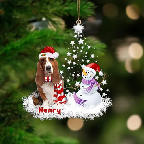 Vista 30 de Nazenti Adorno personalizado de árbol de bulldog americano con 1 soporte debajo de la estrella, adorno de perro personalizado para amantes