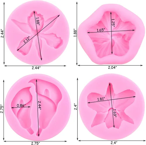 Vista 4 de ZiXiang Moldes de silicona para orquídeas, hibisco, cala, lirio, fondant Estilo a