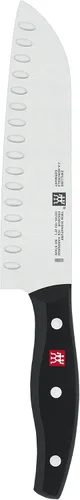 Vista 9 de ZWILLING J.A. Henckels Twin Four Star Santoku de borde hueco de 5.5 pulgadas Negro/ acero inoxidable