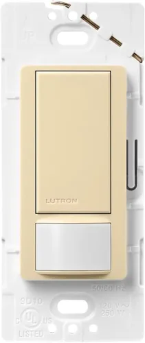 Vista 34 de Lutron Maestro Interruptor de luz con sensor de movimiento y placa de pared para baño, garaje, lavandería, cualquier bombilla, sensor de ocupación