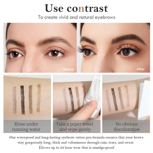 Vista 4 de Lápiz de cejas marrón claro, lápiz de cejas Microblading a prueba de manchas con punta de microhorquilla mejorada, lápiz de microblading impermeable