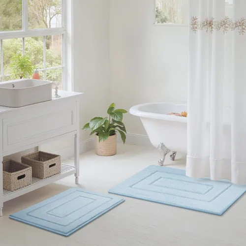 Vista 9 de GRANNY SAYS Juego de 2 alfombras de baño suaves para baño, alfombras de baño antideslizantes y lavables, alfombras de baño absorbentes para bañera