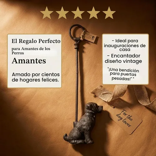 Vista 7 de LuLu Decor, Tapón decorativo para puerta de perro de hierro fundido con mango