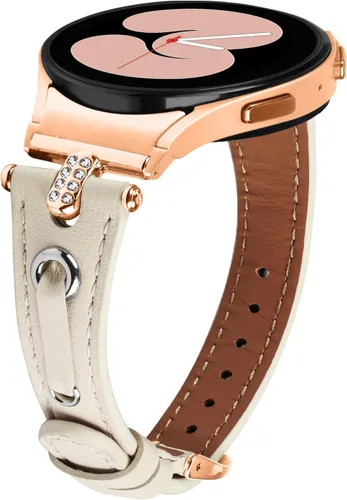 Vista 7 de DEALELE Correas compatibles con Samsung Galaxy Watch 6/6 Classic / 5/5 Pro / 4/4 Classic/Galaxy 3 1.614 in / Active 2, correa de repuesto de cuero