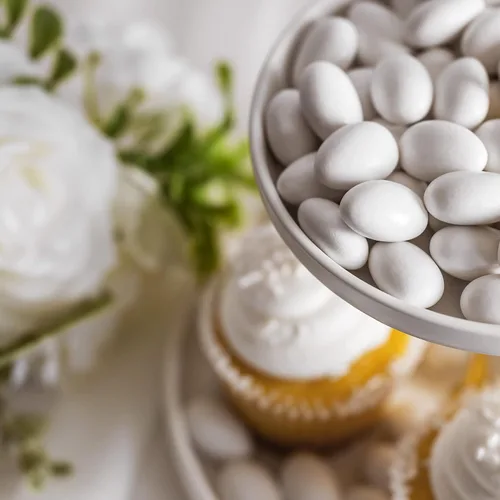 Vista 5 de Sconza Almendras Jordan Almendras de California con revestimiento de caramelo blanco Dulces de boda, bebé, despedida de soltera Fabricado
