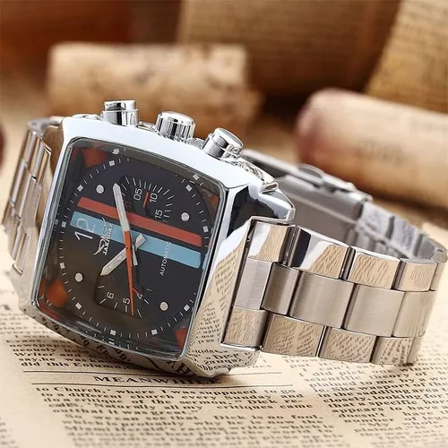 Vista 8 de MASTOP Reloj de pulsera mecánico de moda para hombre, correa de acero inoxidable, diseño único, automático, viento automático, Mecánico