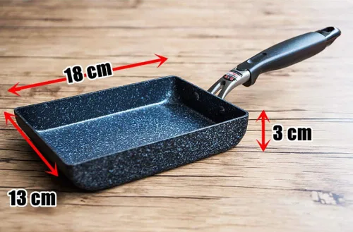 Vista 3 de LI-GELISI Tamagoyaki - Sartén japonesa para tortilla, revestimiento antiadherente anodizado duro, acero al carbono, 12.6 x 5.2 x 1.8 pulgadas, Negro