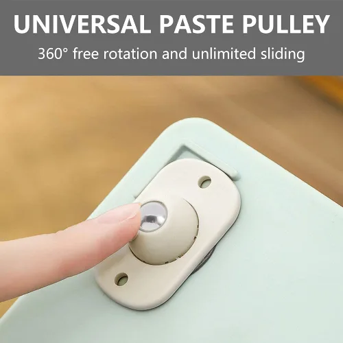 Vista 4 de 4 ruedas giratorias – Polea de pasta autoadhesiva/ruedas giratorias de acero inoxidable con rotación de 360 grados para muebles, cajas