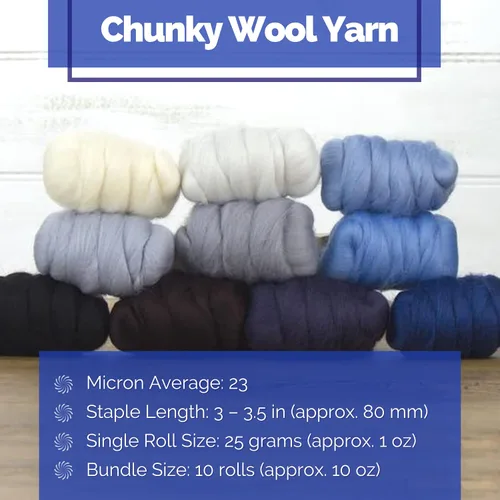 Vista 3 de Revolution Fibers Paquete variado de lana merina mixta - Glacier Chill Lana perfecta para hilar, rollags, fieltro de aguja, fieltro húmedo