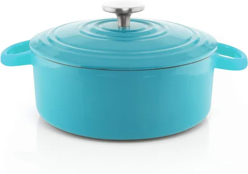 Vista 10 de Chantal Juego de horno holandés de hierro fundido, 3 y 7 cuartos de galón, esmalte premium formulado en Estados Unidos, azul marino