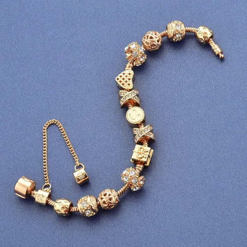 Vista 7 de Brazalete con abalorios, abalorios sonrientes, brazaletes con diamantes de imitación para mujeres y adolescentes