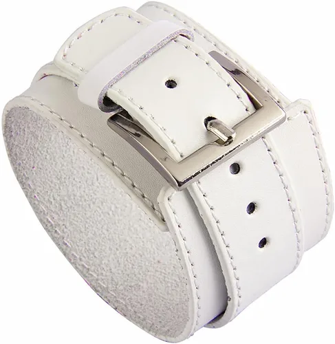 Vista 3 de AZYOUNG Pulsera de cuero negro marrón blanco para hombres mujeres dos capas ajustable cinturón hebilla pulsera
