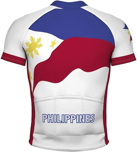 Vista 2 de Philippines Emblem - Camiseta de ciclismo de manga corta con cremallera completa para hombre