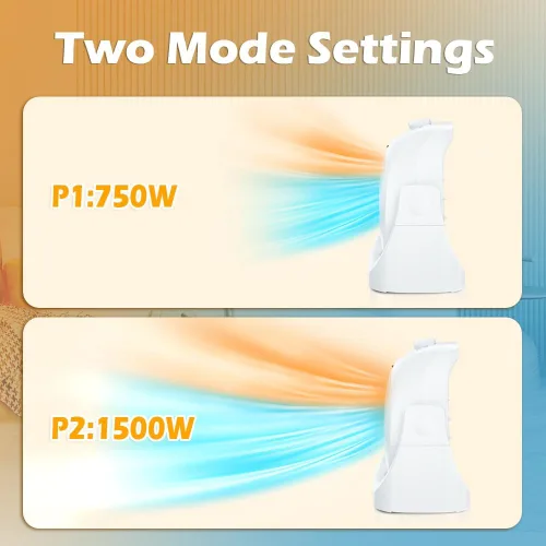 Vista 3 de LifePlus Combo de Ventilador y Calentador 2 en 1, Ventilador de Escritorio de Enfriamiento Portátil, Ventilador Circulador de Aire Inclinación