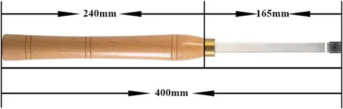 Vista 3 de Herramienta de cincel doblada con punta de carburo de torno de madera más áspera con inserto de carburo cuadrado de 0.551 in, longitud de 16 pulgadas