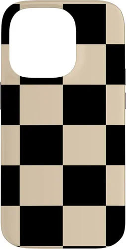Vista 17 de Black and Beige Classic Checkered Big Checkerboard Pattern Case for iPhone 16