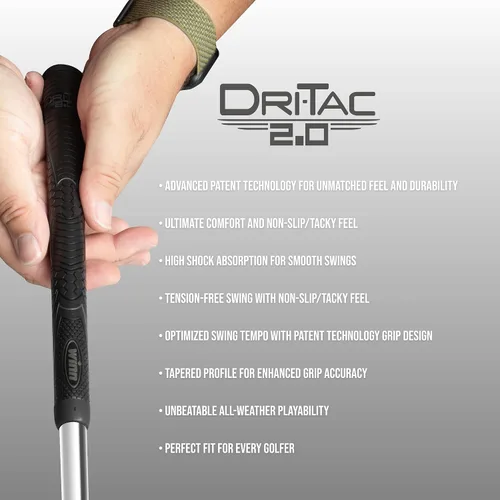 Vista 5 de Winn Golf Grips Dri-Tac 2.0 +1/8" - All Weather Non Slip Soft Cushioned Comfort, Shock Absorption & Durable Dry Polymer – Golf Club Handle
