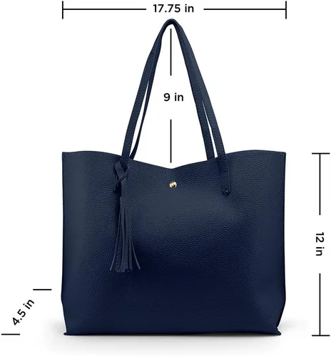 Vista 5 de oct17 - bolsa tote con asas largas para llevar al hombro, bolsa moderna para mujer