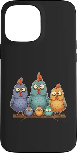 Vista 24 de Chicken: My Cluck Crew, Three Big Hens + Four Tiny Chicks Case for iPhone 16
