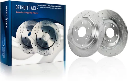 Vista 20 de Detroit Axle - Rotores de freno delantero para Volkswagen Touareg Audi Q7 Porsche Cayenne Rotores de freno de disco perforados y ranurados Reemplazo