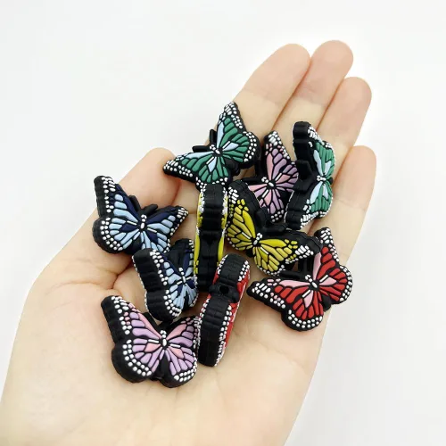 Vista 7 de 10 cuentas focales de mariposa para bolígrafos, cuentas focales de silicona para hacer llaveros, pulseras, cuentas, suministros de manualidades