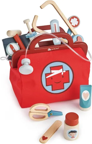Vista 2 de Tender Leaf Toys - Bolsa de doctor - Kit médico de juguete de simulación de doctor - Promueve el juego de rol imaginario y creativo, ayuda a crear