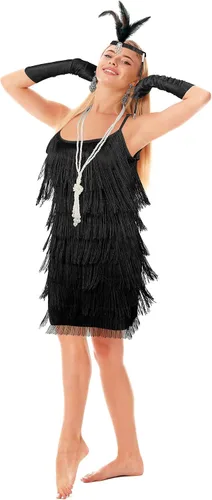 Vista 8 de Zhanmai Juego de 6 piezas de accesorios para mujer, juego de accesorios de los años 20, diadema, collar de perlas, aretes, guantes