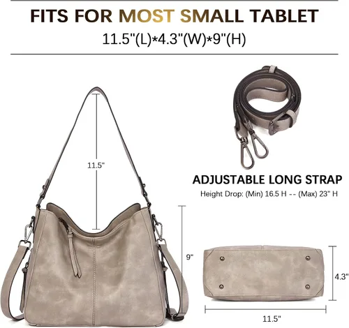 Vista 3 de BOSTANTEN Bolsos para mujer, bolsos de cuero de diseñador, bolsos hobo bolsos de hombro para mujer, bolsos cruzados con borla