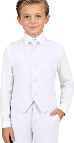 Vista 15 de Traje formal para niños pequeños, esmoquin para boda Negro 4 piezas
