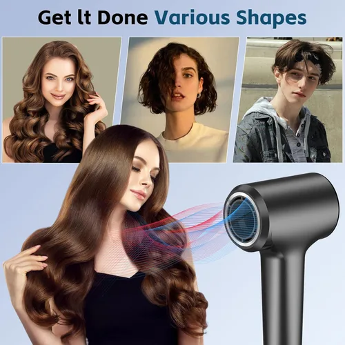 Vista 7 de Secador de Cabello, Secadores de Cabello Iónicos para Mujeres/Hombres, 110,000 RPM Pantalla HD Profesional Secador de Soplado de Alta Velocidad