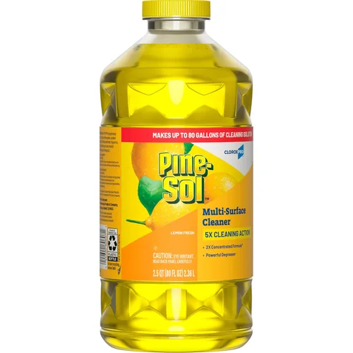Vista 11 de Pine-Sol Limpiador multisuperficie, CloroxPro, fórmula concentrada 2x, limón fresco, 80 onzas líquidas
