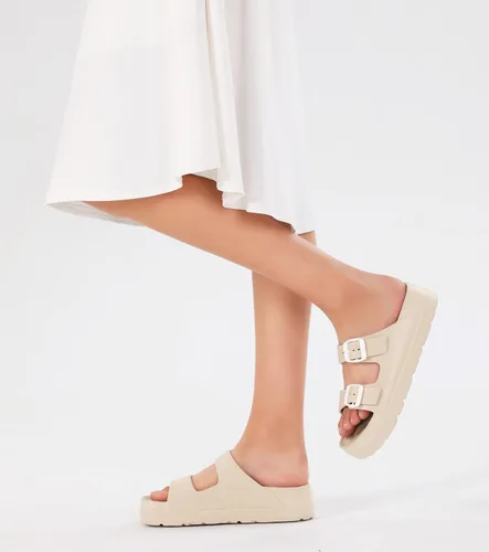 Vista 6 de Sandalias de plataforma para mujer con soporte de arco, hebilla ajustable, sandalias de playa para mujer, cómodas, ligeras, ultraacolchadas