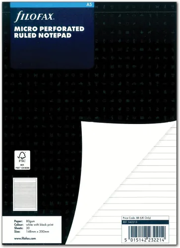 Vista 2 de Philofax 342213 - Organizador personal, recarga, A5, notas, regla horizontal, negro