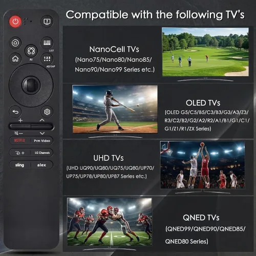 Vista 2 de Control remoto mágico para LG Smart TV 2019-2025, control de voz y puntero