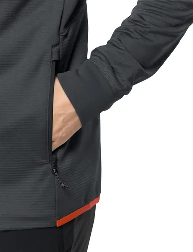 Vista 4 de Jack Wolfskin Chaqueta estándar Hydro Grid con capucha Fz para hombre, Phantom, talla M