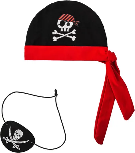 Vista 4 de Conjunto de pirata para bebé, disfraz de Halloween, manga larga con bufanda para la cabeza