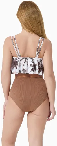 Vista 4 de PATPAT Traje de baño familiar a juego de dos piezas hawaiano tropical playa bikini y traje de baño conjunto de trajes de baño para mamá y yo