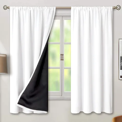 Vista 36 de BGment - Cortinas opacas para sala de estar de 63 pulgadas de largo, juego de 2 paneles, cortinas para oscurecer toda la habitación, cortinas