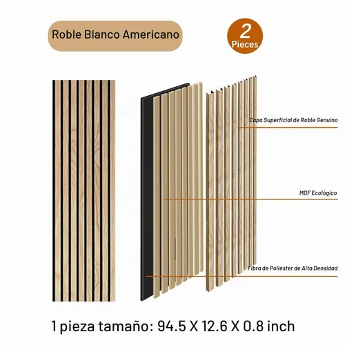 Vista 2 de Paneles de pared 3D para decoración de paredes interiores, paquete de 2 paneles de madera para pared, paneles acústicos de chapa de madera auténtica