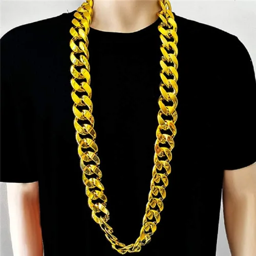Vista 2 de Collar de cadena grande y gruesa para estilo Hip Hop de plástico, 26323640 pulgadas
