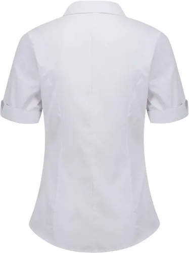 Vista 2 de Double Plus Open Camisa Básica de Algodón Elástico con Manga Corta para Mujer