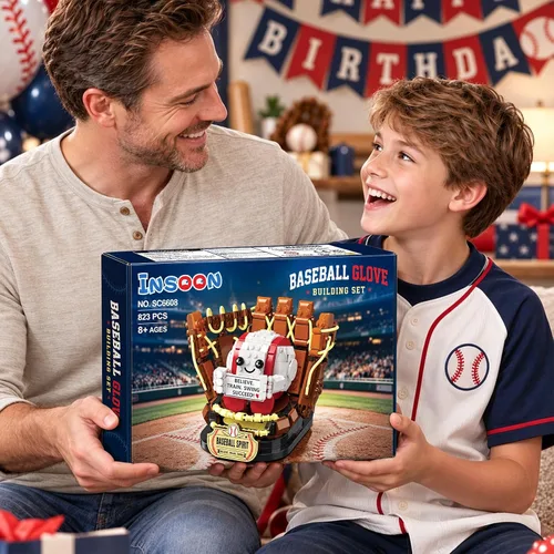 Vista 9 de INSOON Juego de construcción de guantes de béisbol 3D para adultos