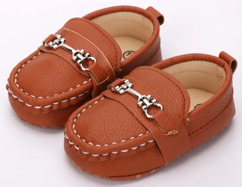 Vista 2 de QIETION Mocasines para bebés recién nacidos, para niños y niñas, zapatos de cuna con suela suave, antideslizantes, perfectos para bautizogateoboda