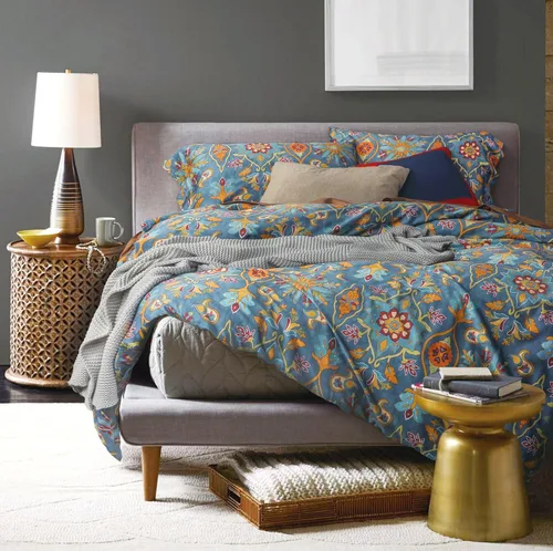 Vista 5 de Eikei Home Edredón de lujo de estampado de Medallón de Damasco Boho cachemira, Juego de Ropa de Cama de 400 Hilos de Algodón Egipcio de Satén