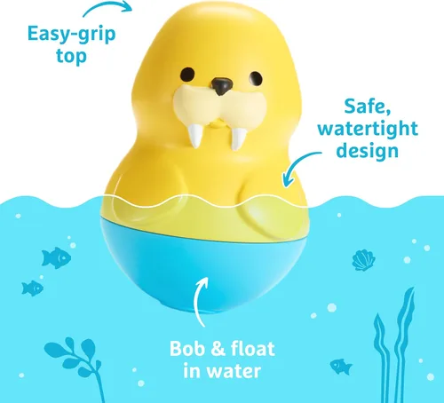 Vista 2 de Munchkin® Bath Bobbers Juguete de Baño Libre de Moho para Bebés y Niños Pequeños, 6+ Meses, Delfín/Morsa
