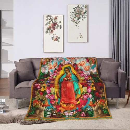 Vista 11 de Manta de forro polar de Our Lady of Guadalupe, manta de microforro polar ultrasuave y acogedora para sofá, cama, camping, viajes y uso en automóvil