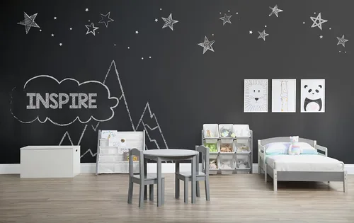 Vista 2 de Humble Crew Organizador de juguetes para niños con 9 contenedores Papeleras blancas/Panel gris