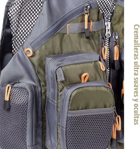 Vista 7 de Bassdash - Chaleco de pesca con mosca de múltiples bolsillos, tamaño ajustable, regalo para hombres y mujeres