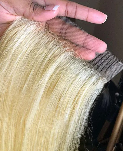 Vista 38 de BEEOS Frontal de Encaje HD de 13 x 4 pulgadas Solamente, cabello humano virgen lacio de color rubio 613, línea de cabello prearrancado de 0.10mm
